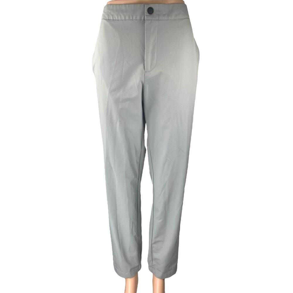 Banana Republic Gray High Waist Straight Leg Chino Khaki Trousers Dress Pants 32